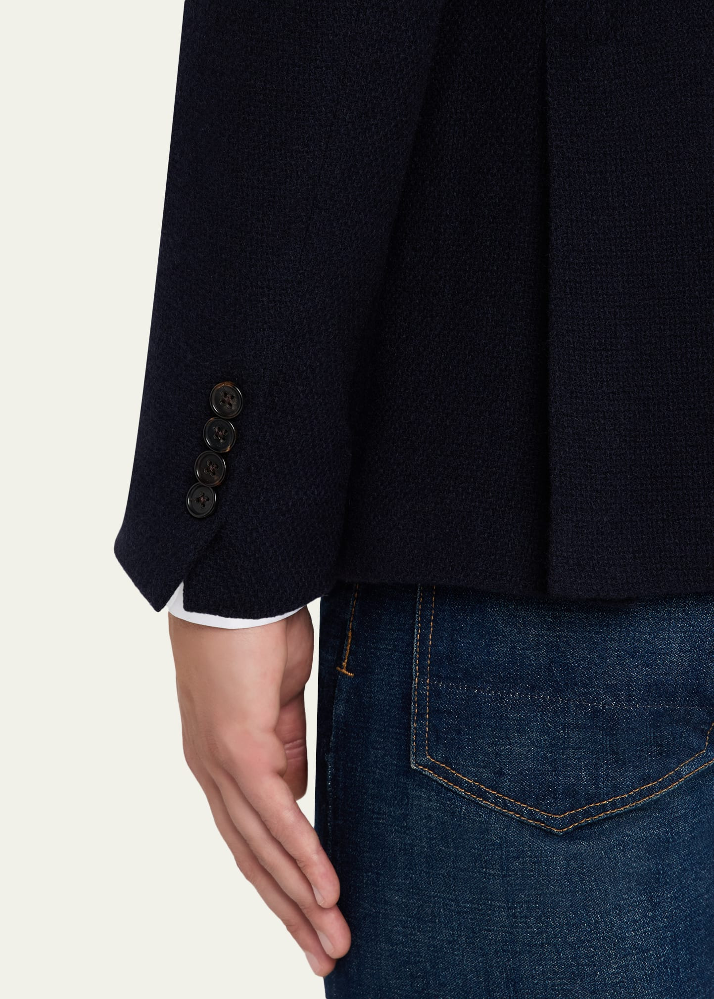 Men's Textured Wool Notch Lapel Sport Coat - 8