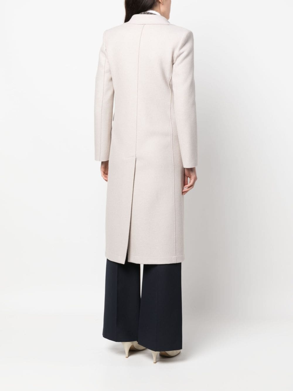 single-breasted virgin wool coat - 4