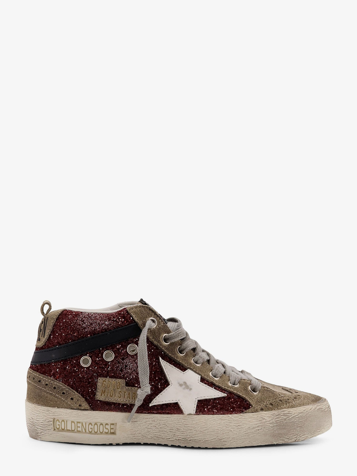 Mid Star Classic High-Top Suede Sneakers With Glitter Inserts - 1
