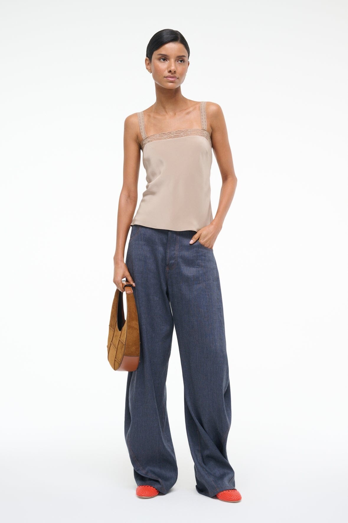 STAUD VERONICA SILK TOP DUNE - 3