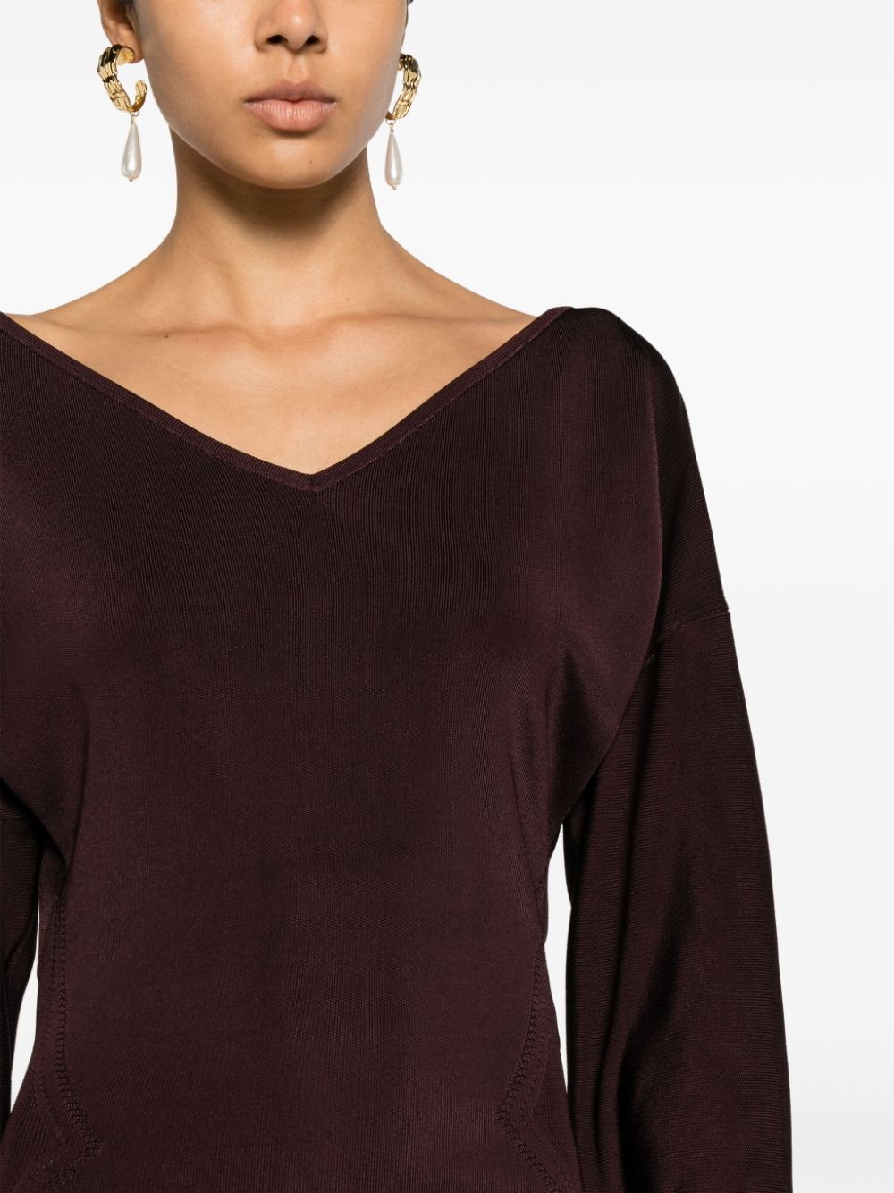 V-neck midi dress - 5
