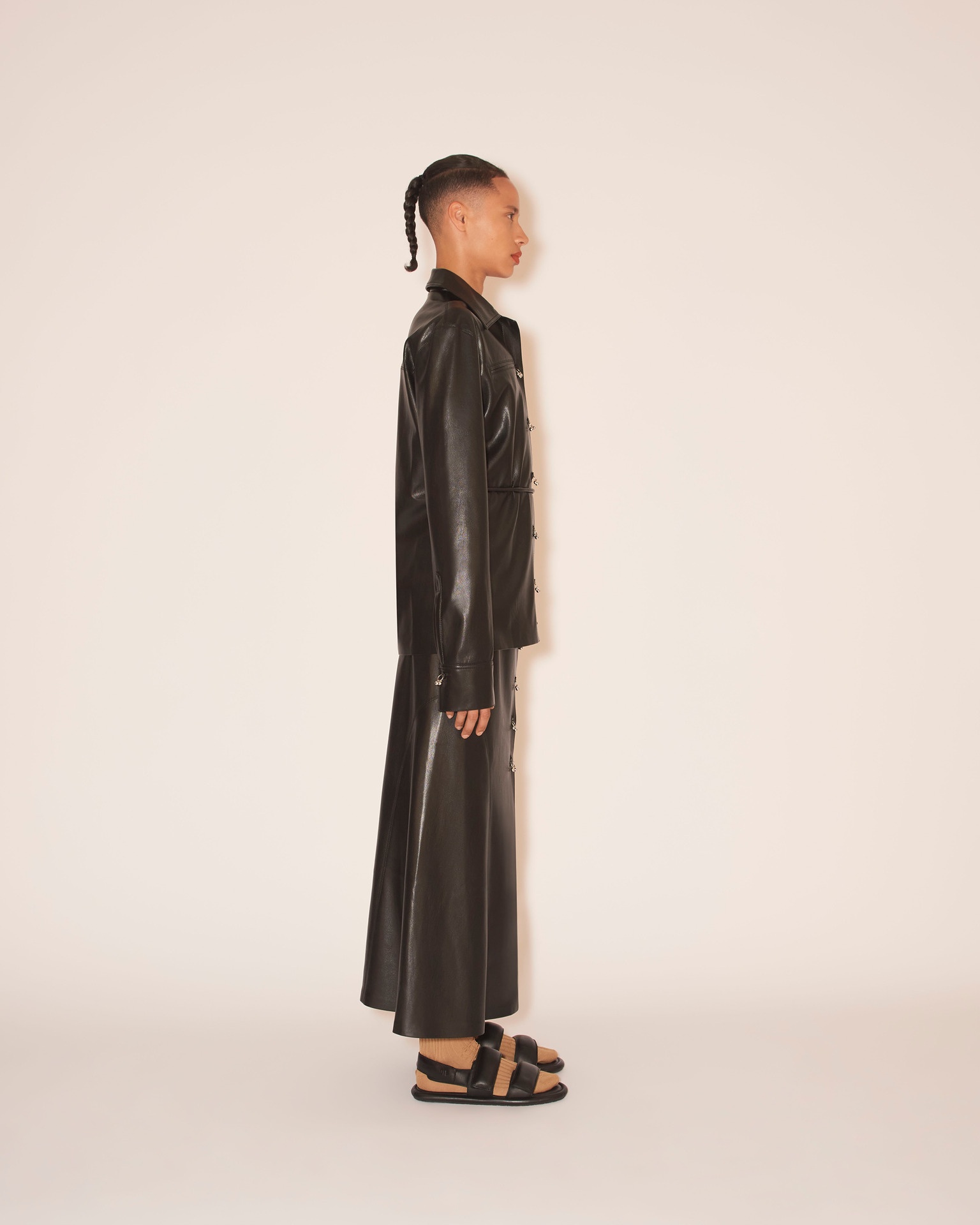 ELIDA - OKOBOR™ alt-leather shirt - Black - 4