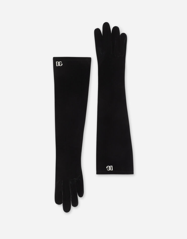 Velvet gloves with DG logo - 1