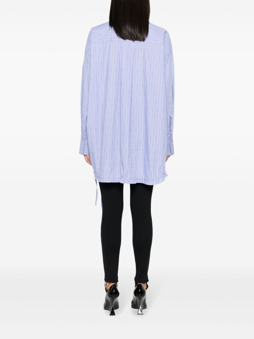 logo-print striped shirt - 4
