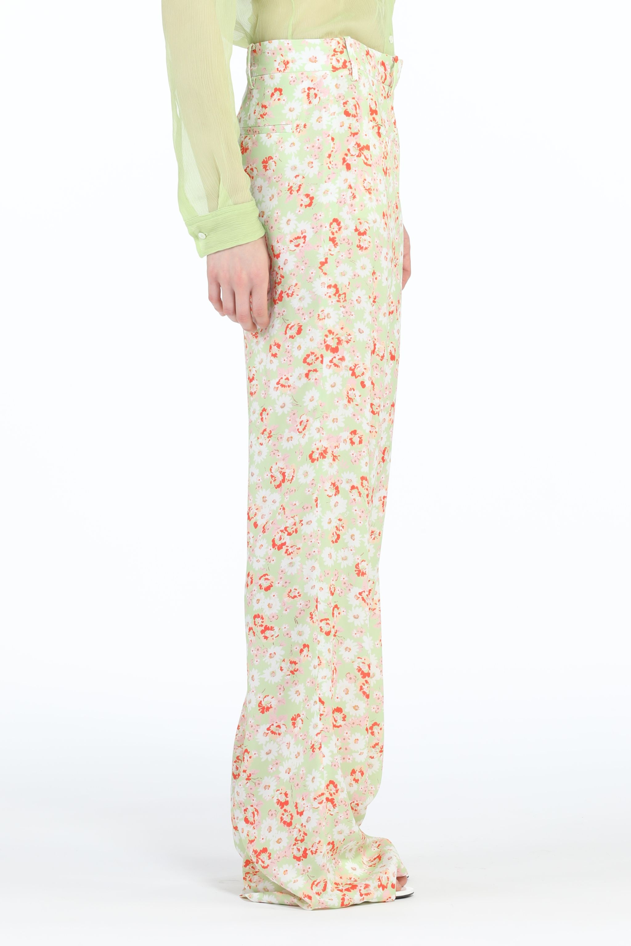 FLORAL-PRINT WIDE-LEG TROUSERS - 3