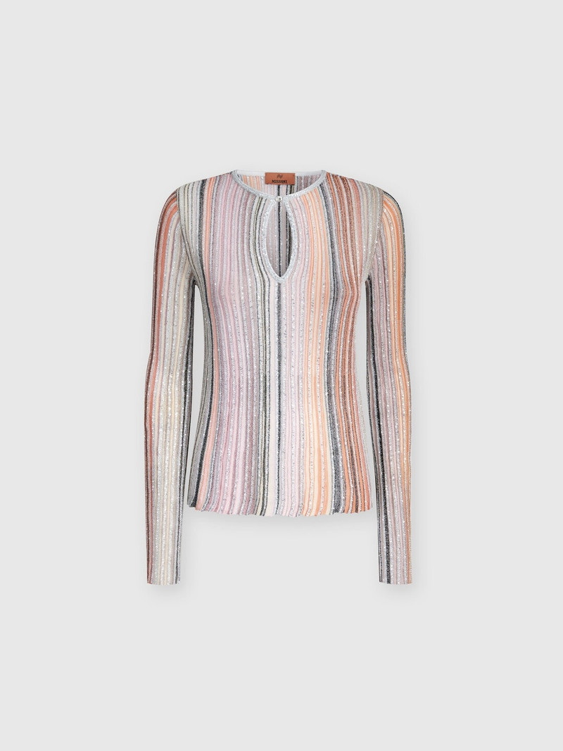 Partialized ribbed sweater with sequins 1