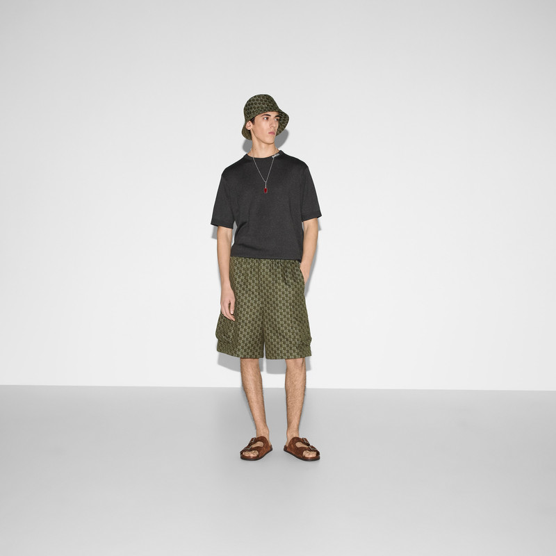 GUCCI Silk cotton T-shirt with intarsia outlook