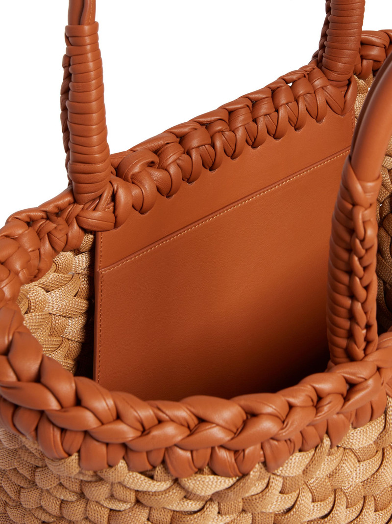Icon Leather & Rafia Big Tote 7