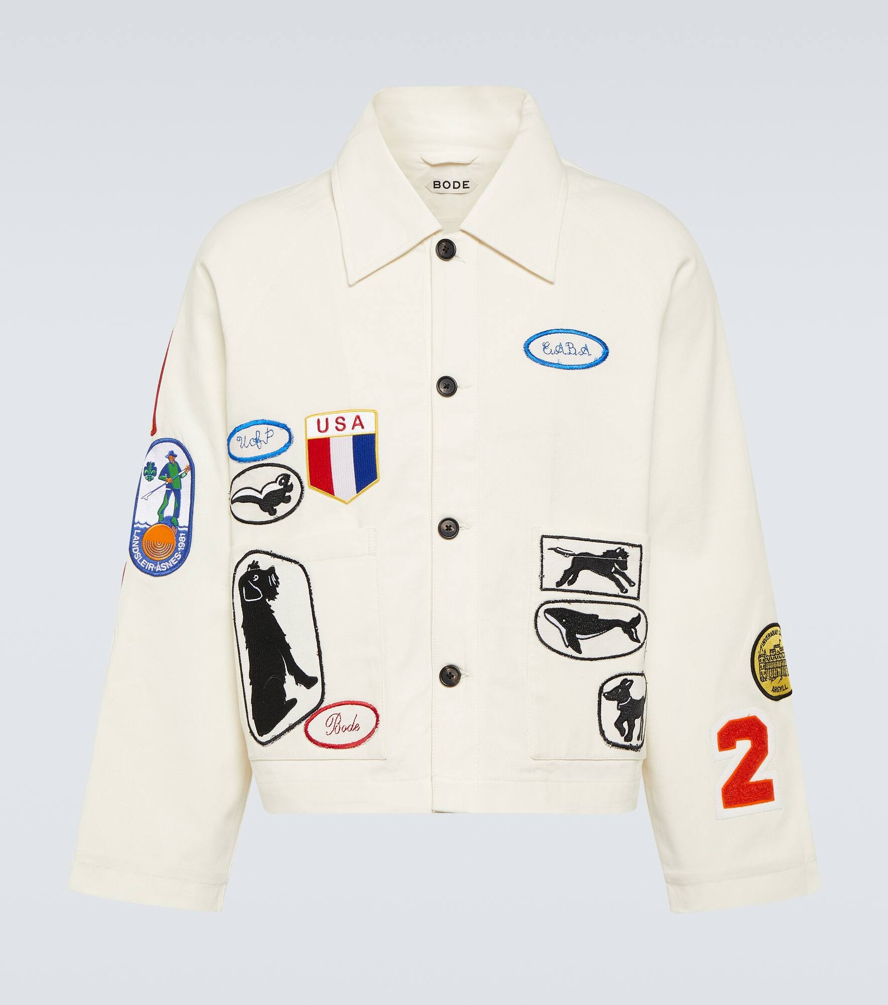 Cambridge patch-appliqué cotton canvas jacket - 1