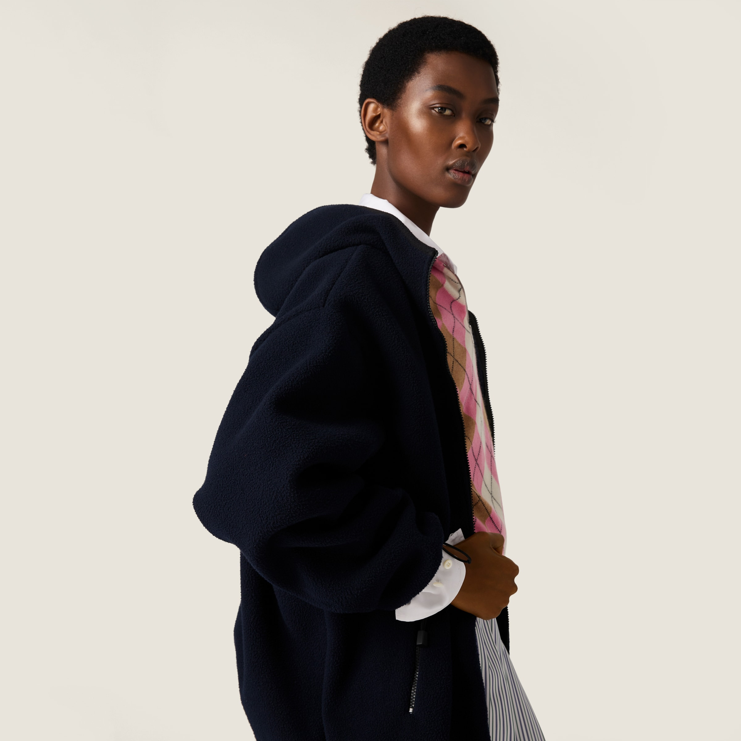 Cotton fleece zipper hoodie - 5