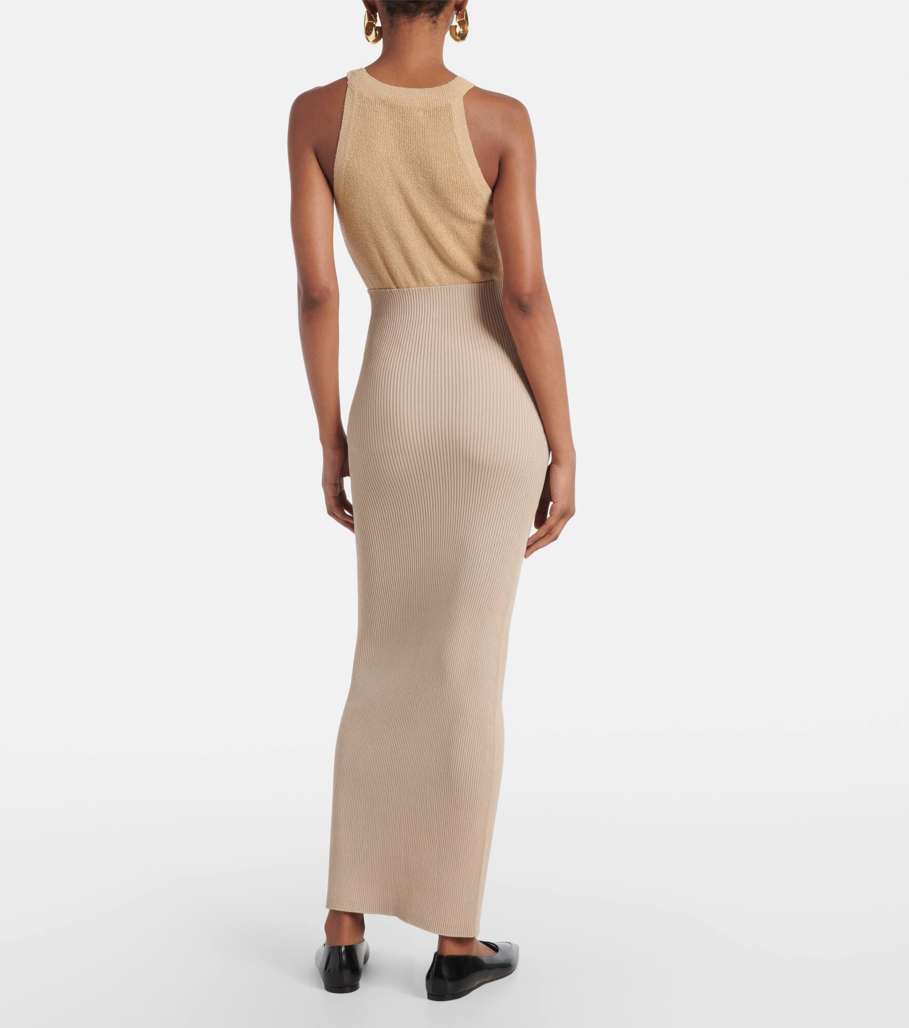 Aprile1234 high-rise crêpe maxi skirt - 3