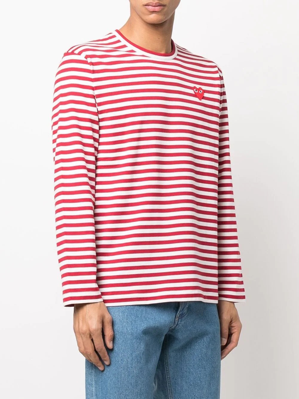 heart-patch striped top - 4