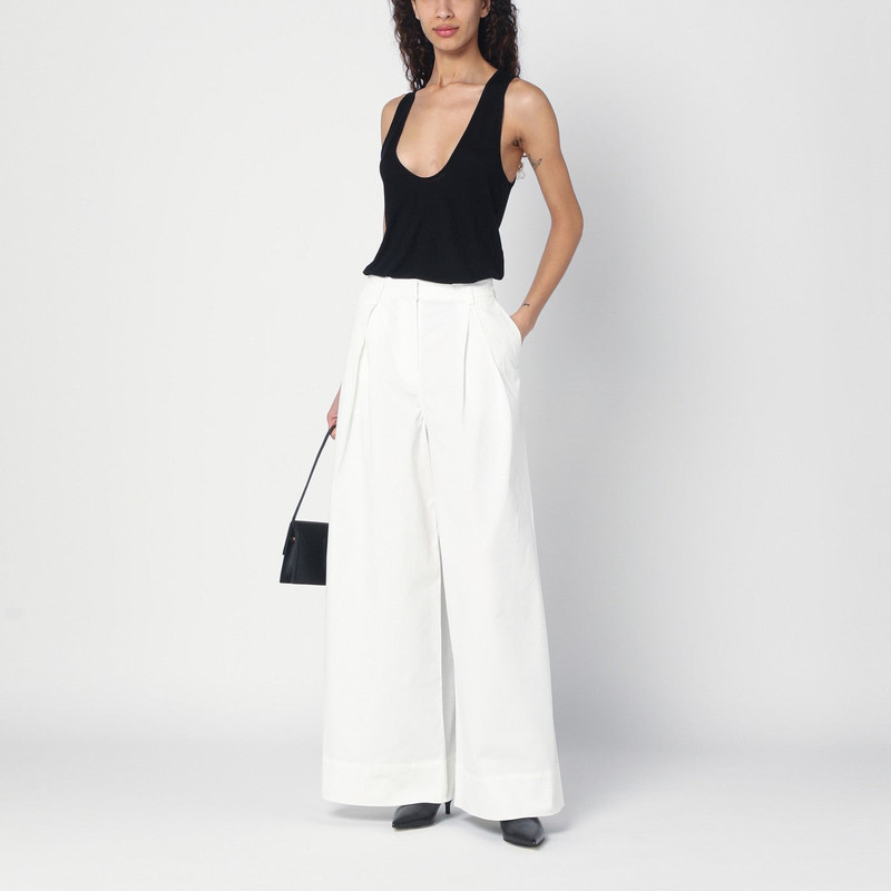 The Garment White cotton palazzo trousers outlook
