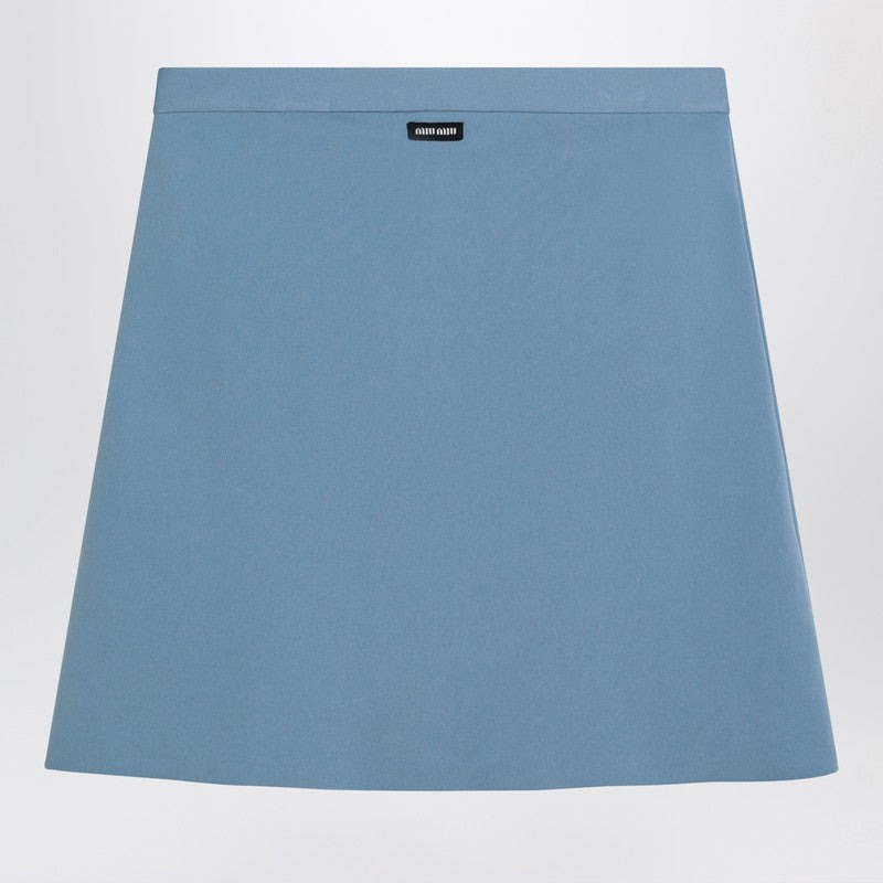 Miu Miu Light Blue Skirt In Technical Yarn Women - 2