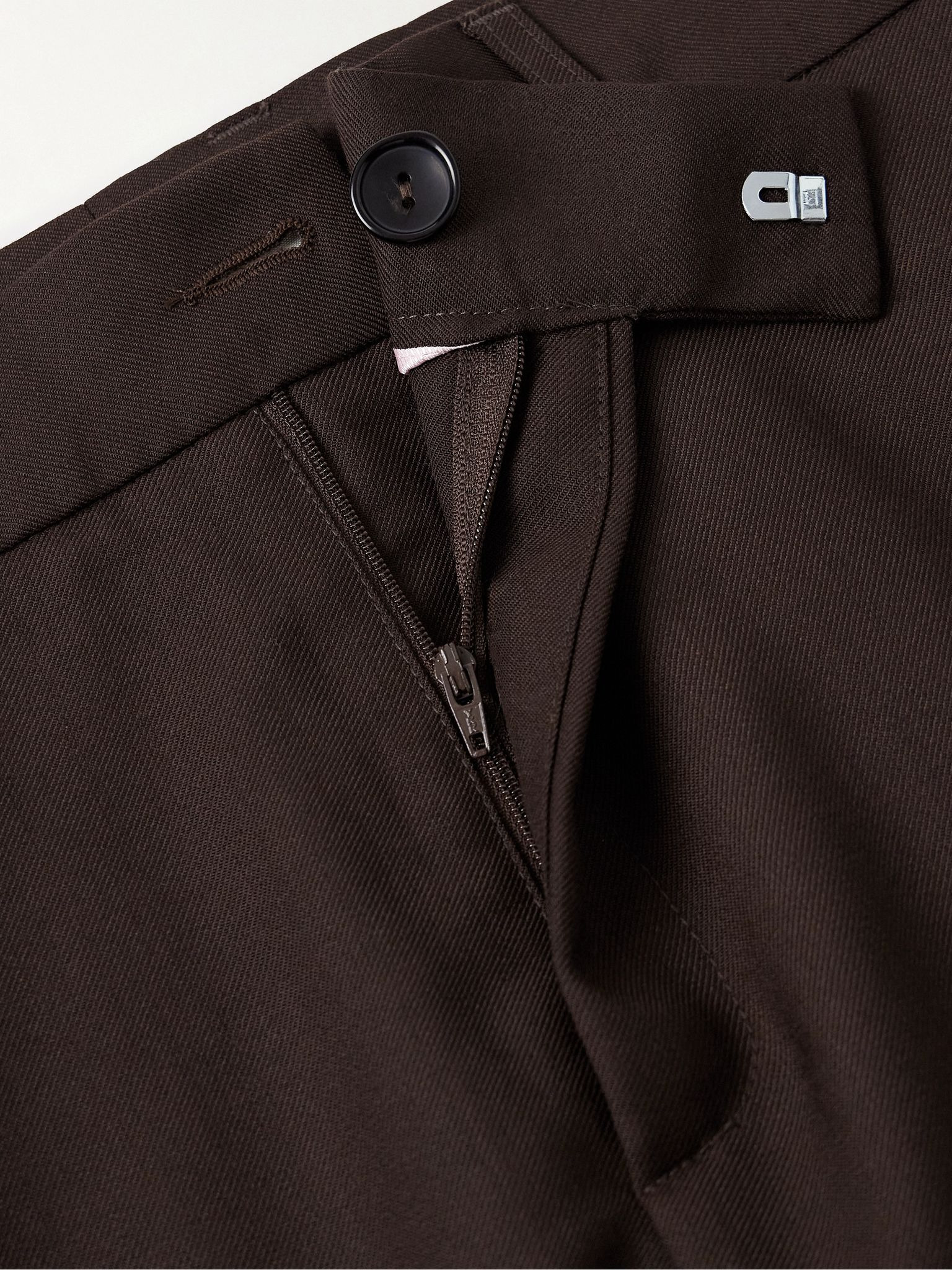 Mike Straight-Leg Twill Suit Trousers Dark brown - 6