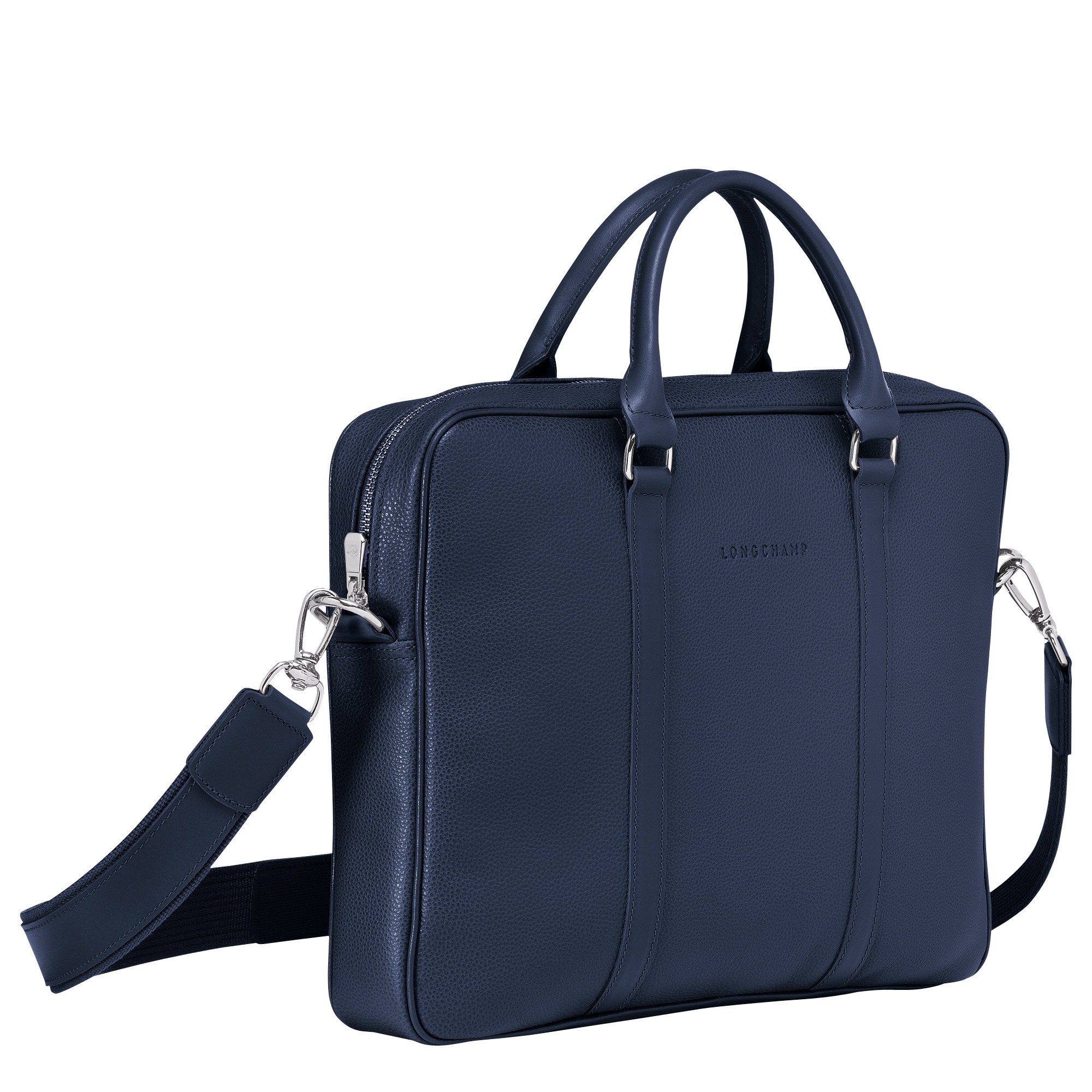 Le Foulonné XS Briefcase Navy - Leather - 3