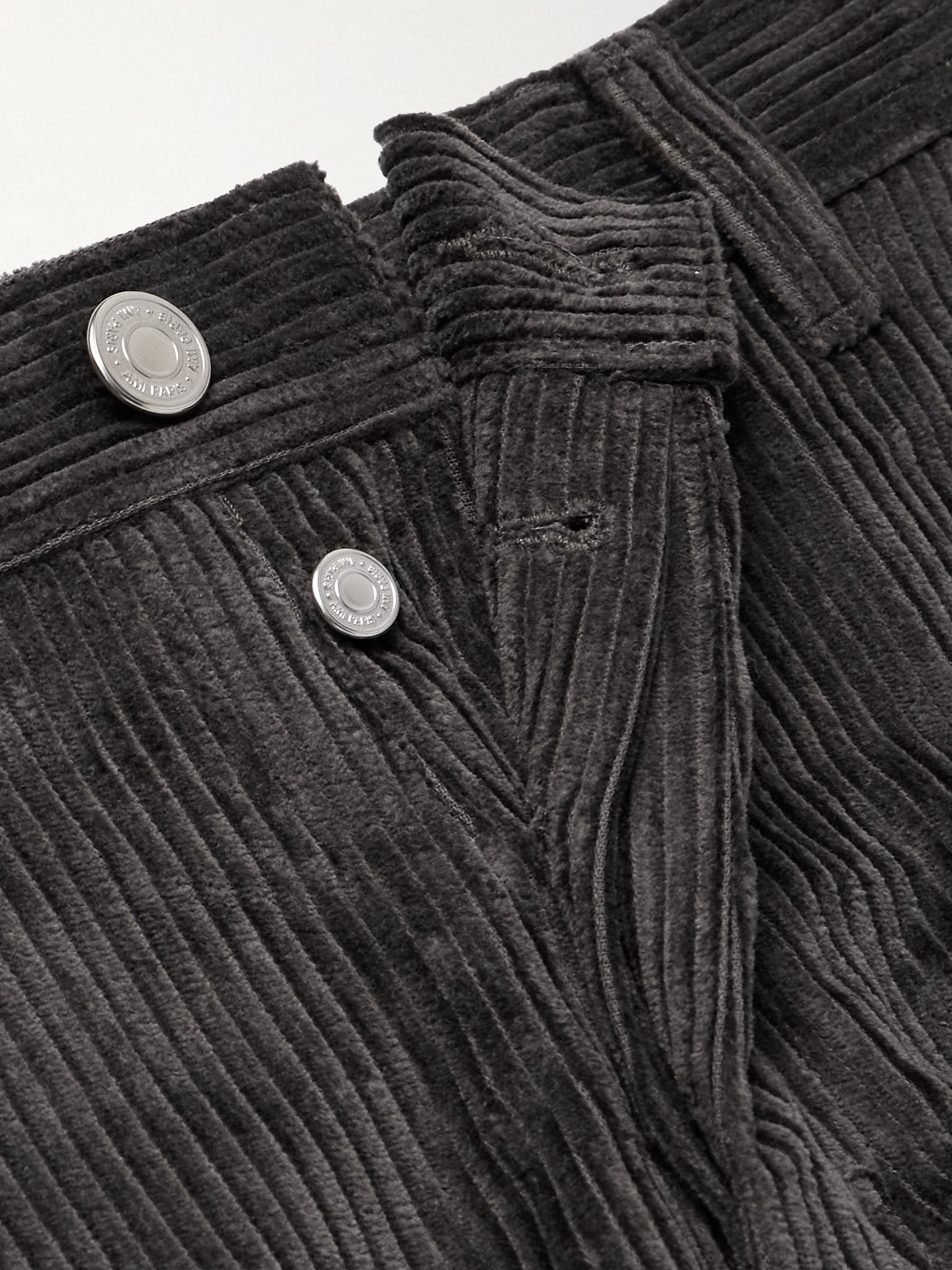 Wide-Leg Cotton-Corduroy Trousers Black - 6