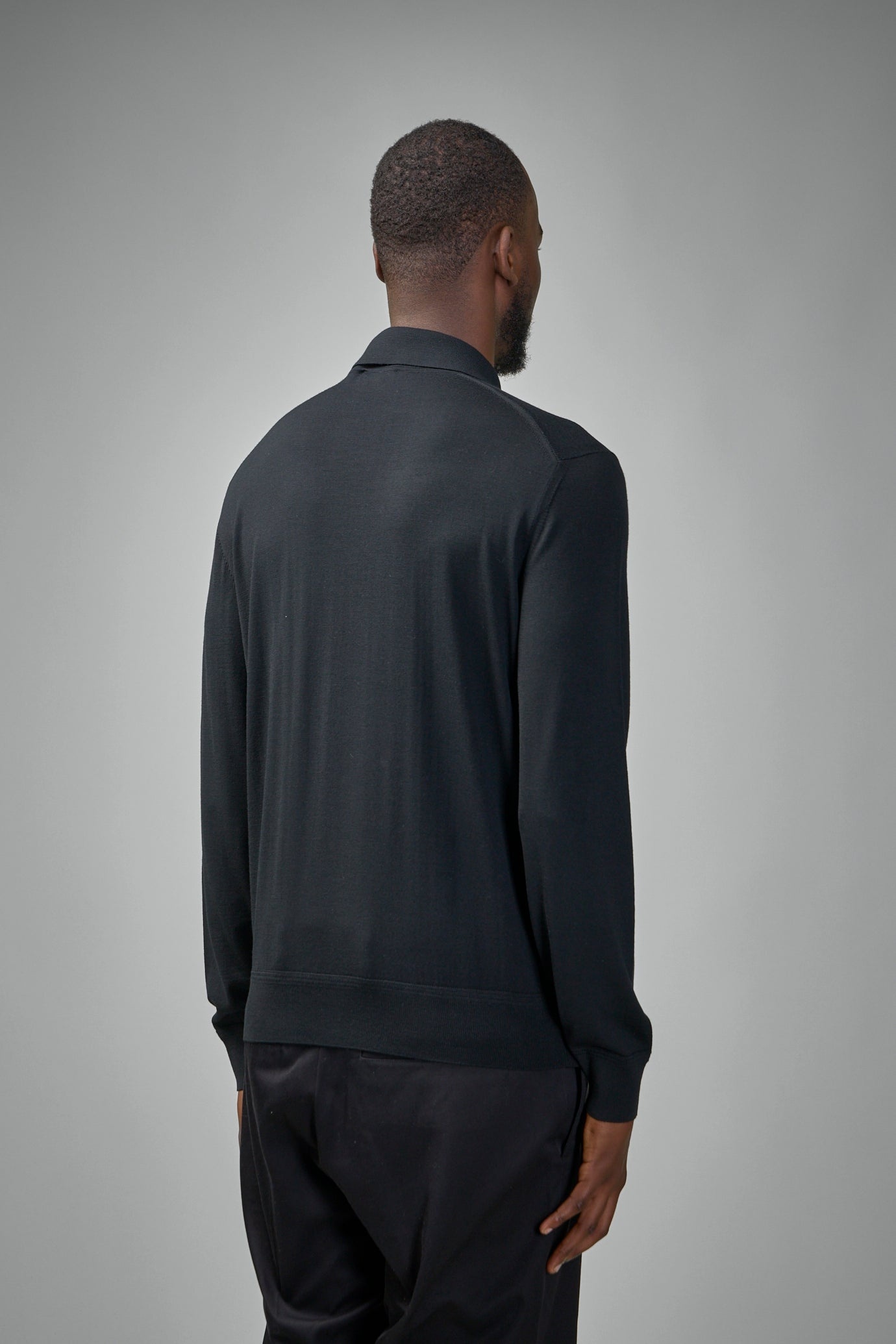 Fine Gauge Pure Wool LS Polo - 3