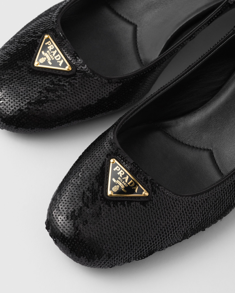 Sequined satin pumps 6