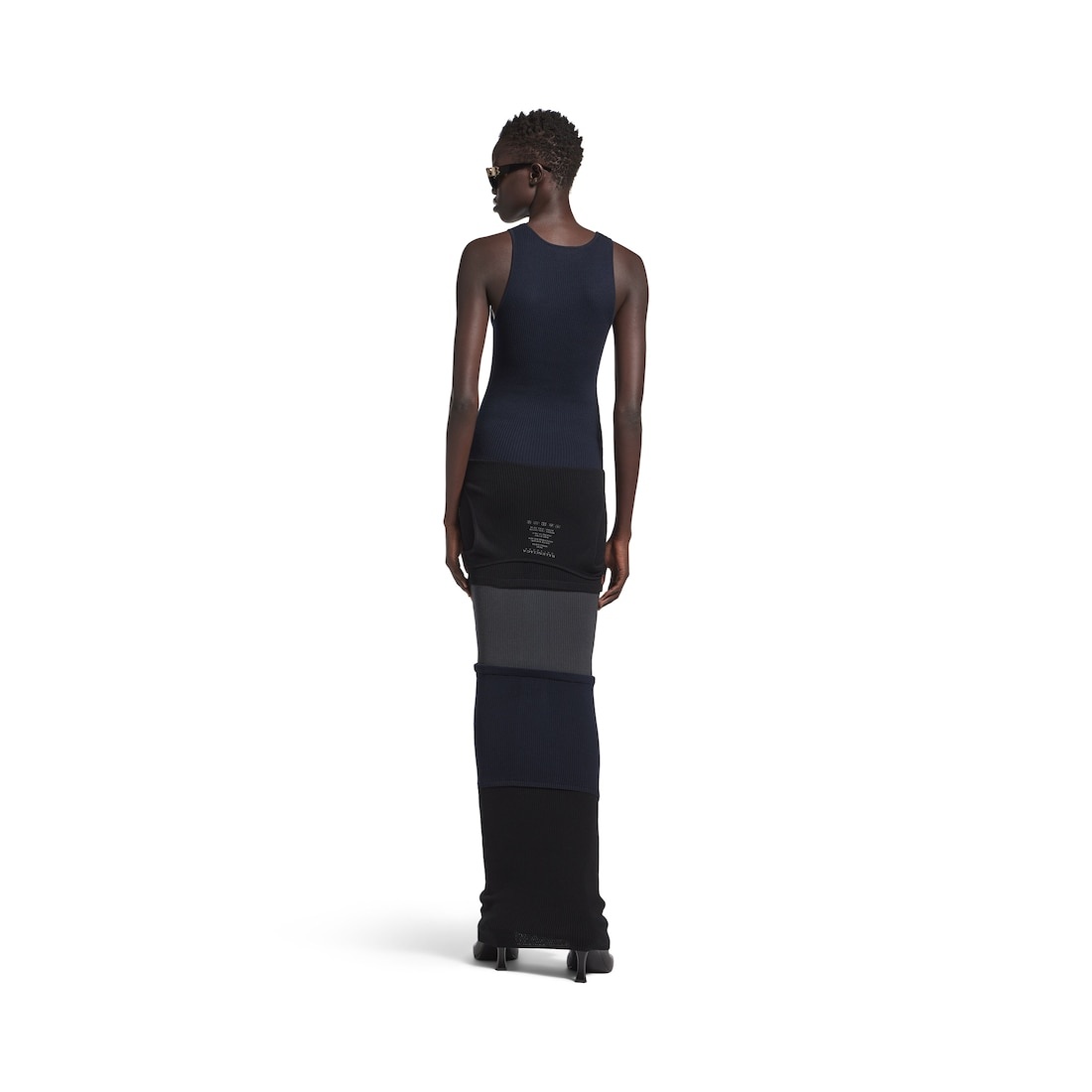 Women's Upside Down Dress in Black/navy/grey - 4