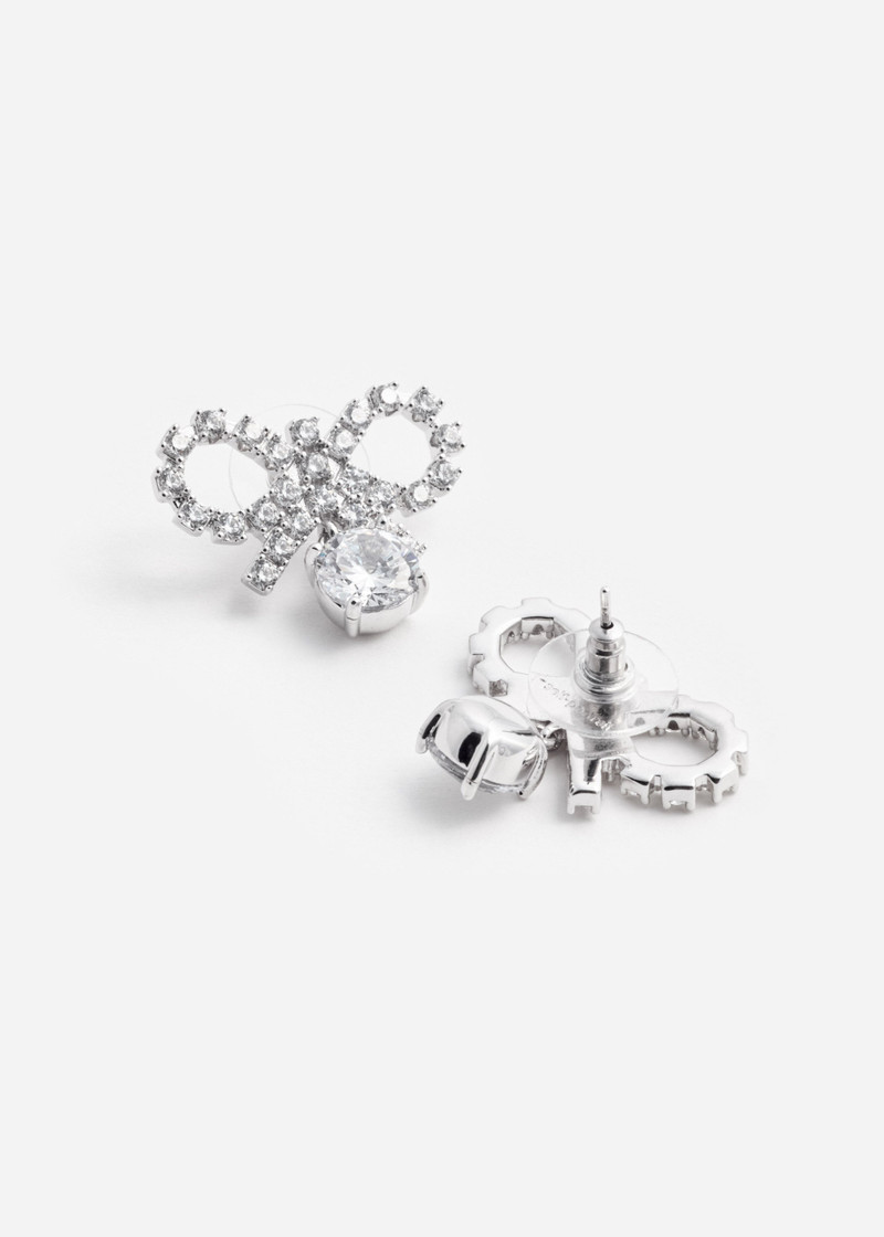 self-portrait Micro Bow Crystal Earrings outlook