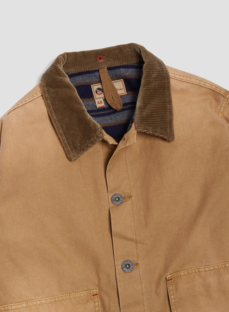 Nigel Cabourn Hunting Chore Jacket Canvas in Tan | REVERSIBLE