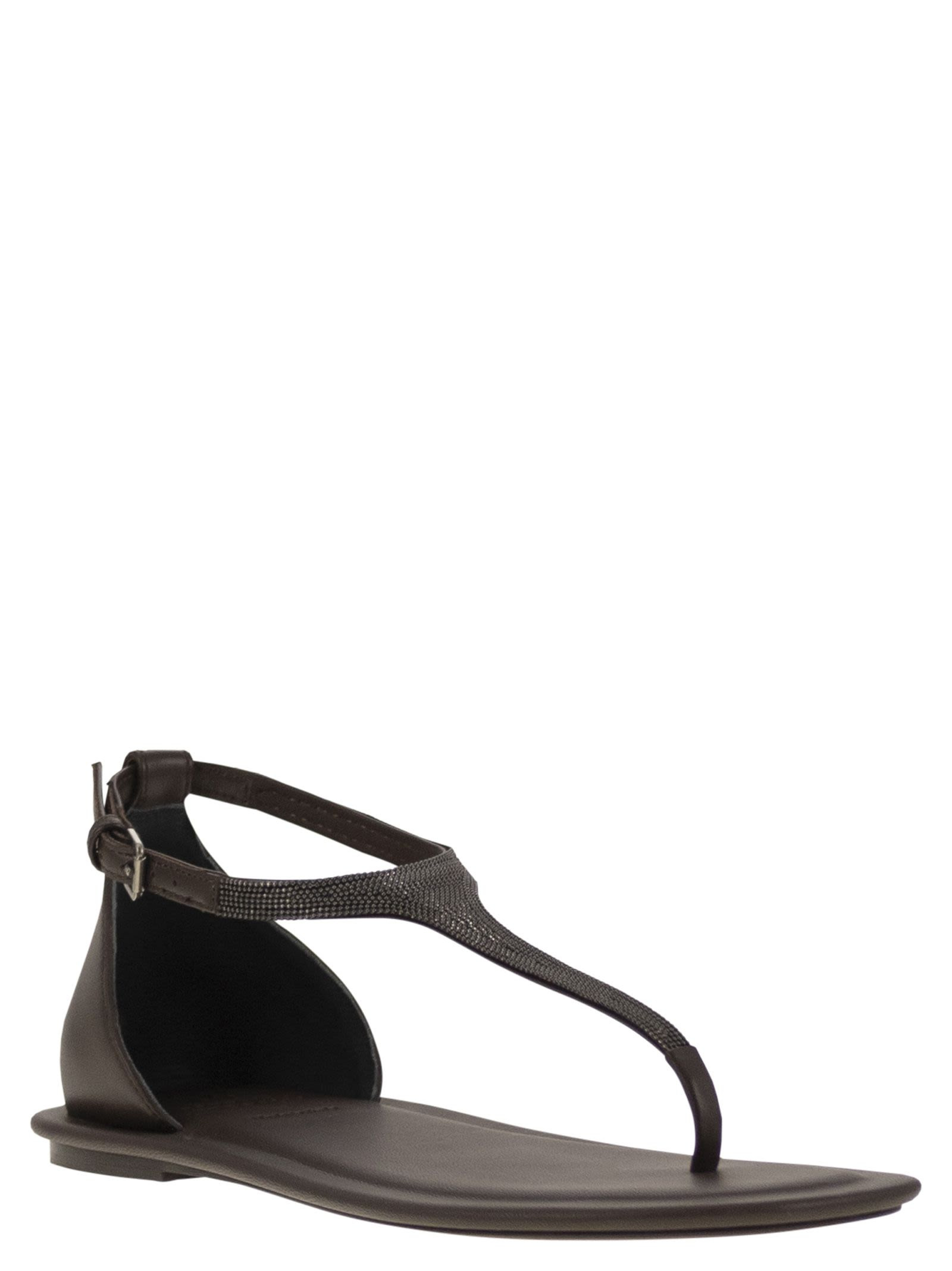 Brunello Cucinelli Women Nappa Leather Sandals With Precious Strap - 2