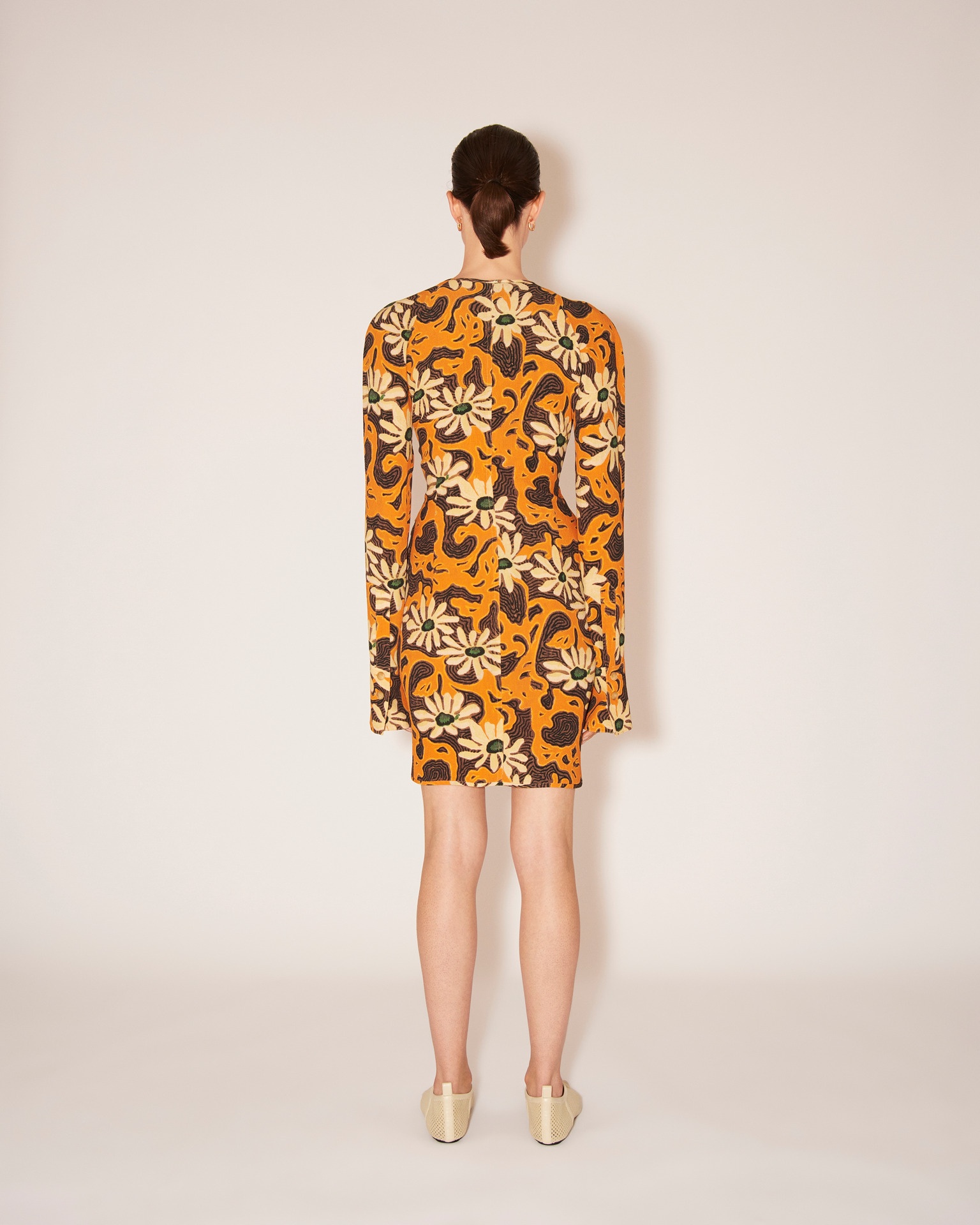 IRA - Crepe-viscose floral dress - Orange - 5