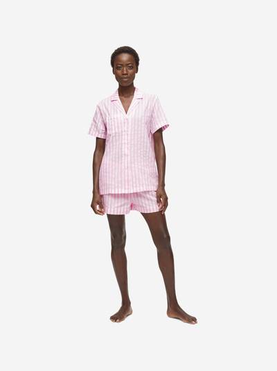 Derek Rose Women's Short Pyjamas Capri 20 Cotton Pink outlook
