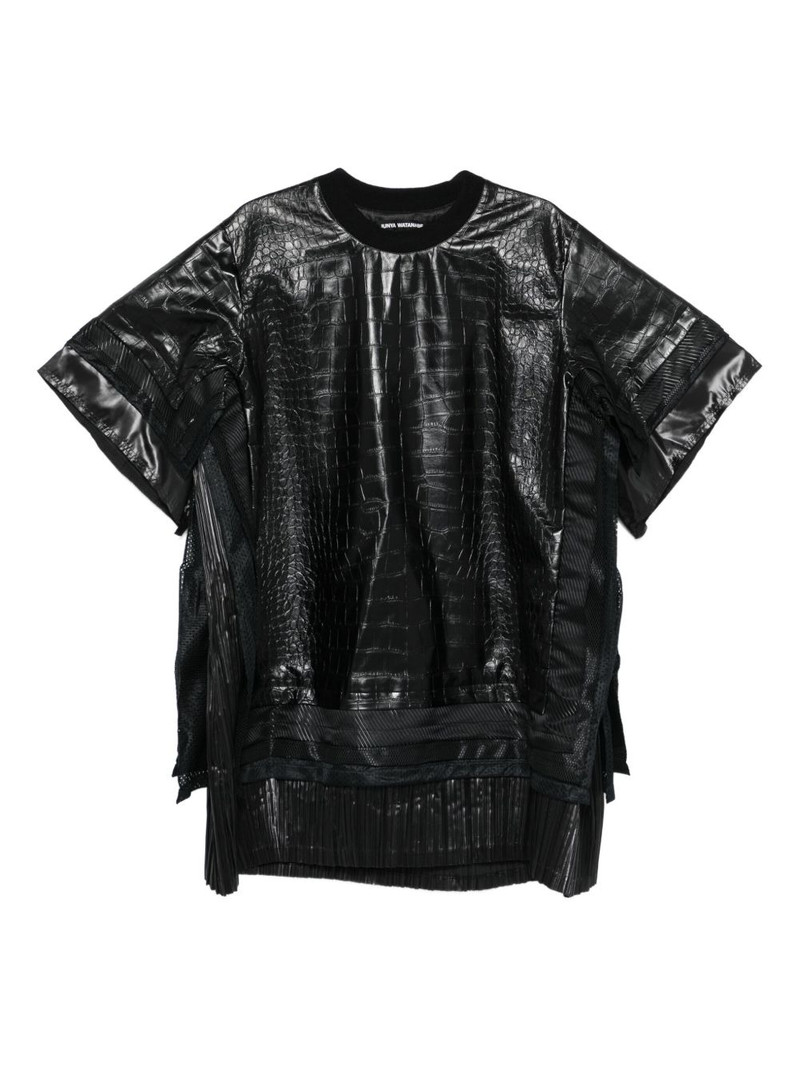 crocodile-effect faux-leather top 1