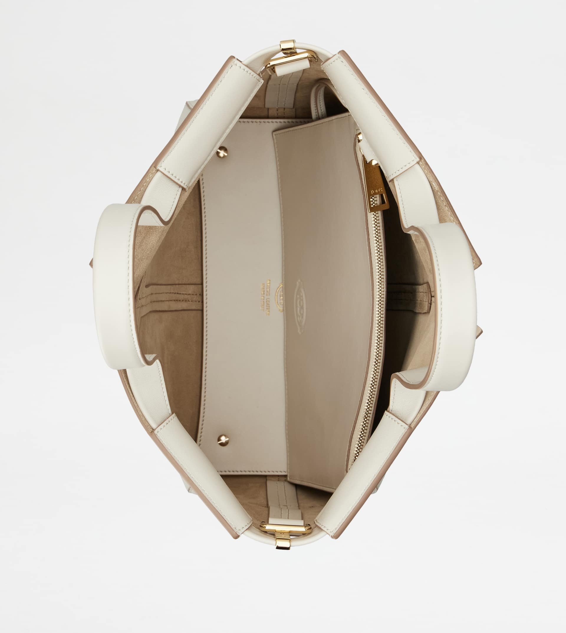 TOD'S DI BAG FOLIO IN LEATHER SMALL - OFF WHITE - 6