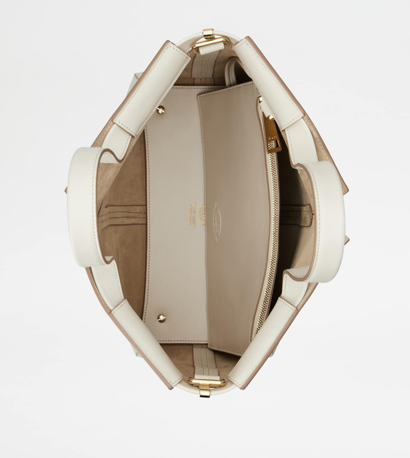 TOD'S DI BAG FOLIO IN LEATHER SMALL - OFF WHITE 6