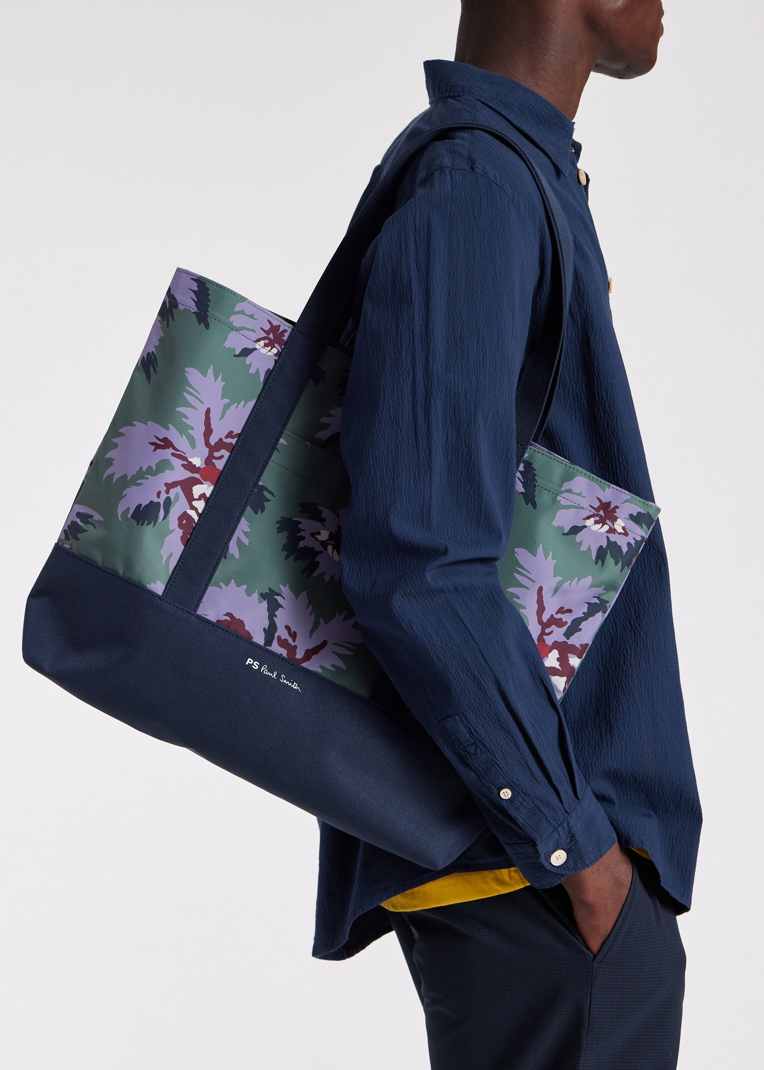 Green And Blue 'Palmera' Recycled-Polyester Tote Bag - 8