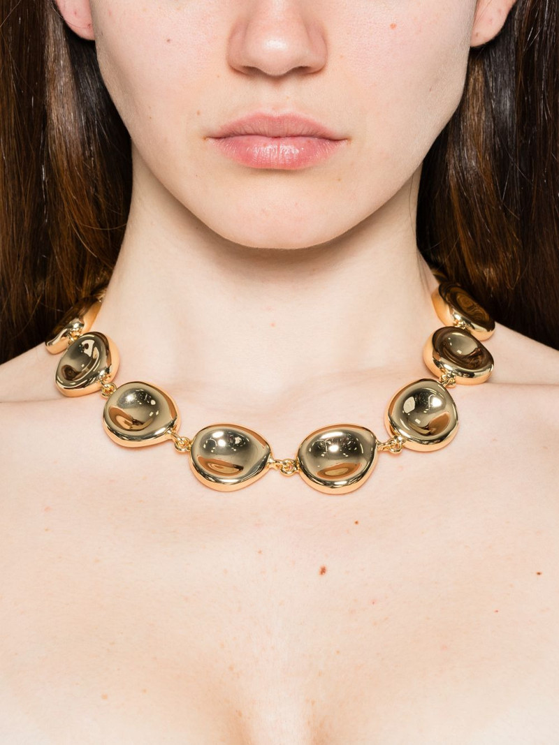 JOSEPH Bean gilded gold disc necklace outlook