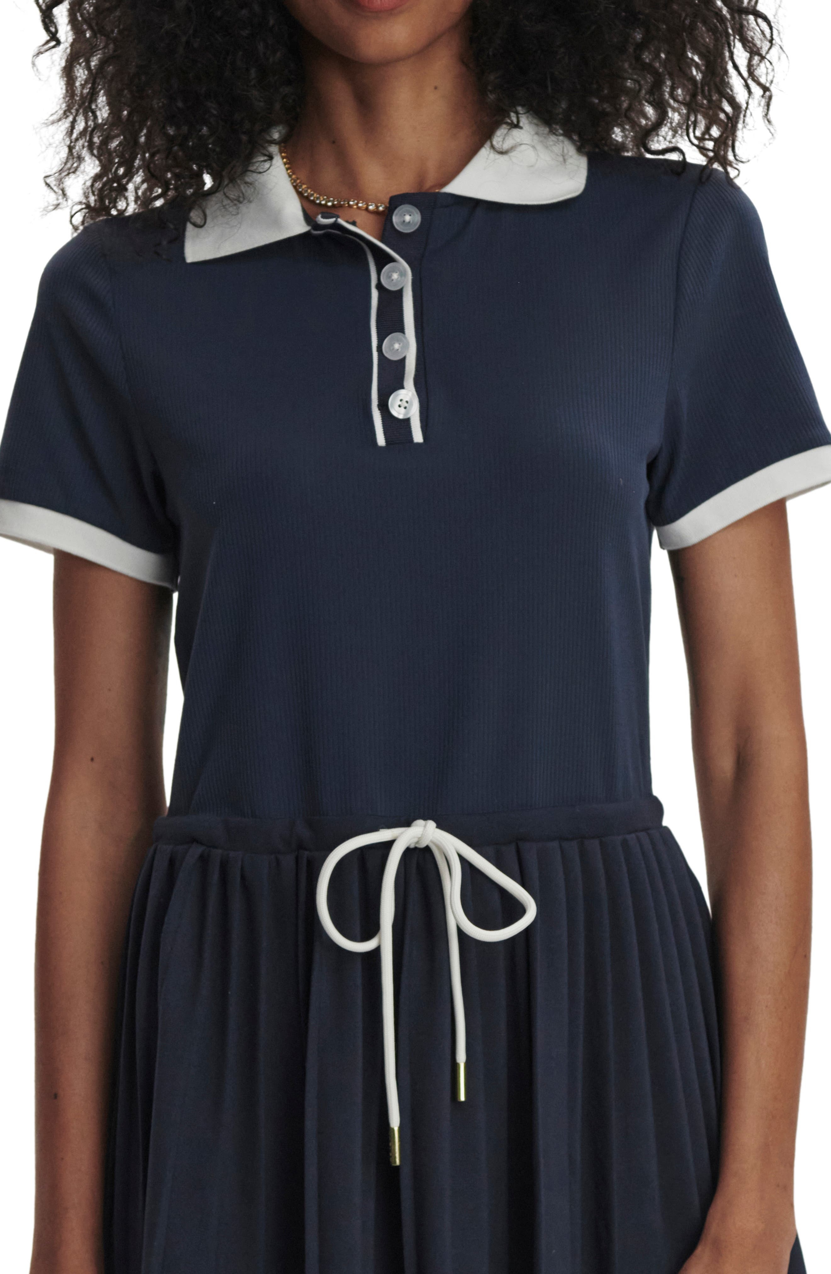 Varley Paloma Court Dress with Removable Shorts in Blue Nights/White at Nordstrom - 4