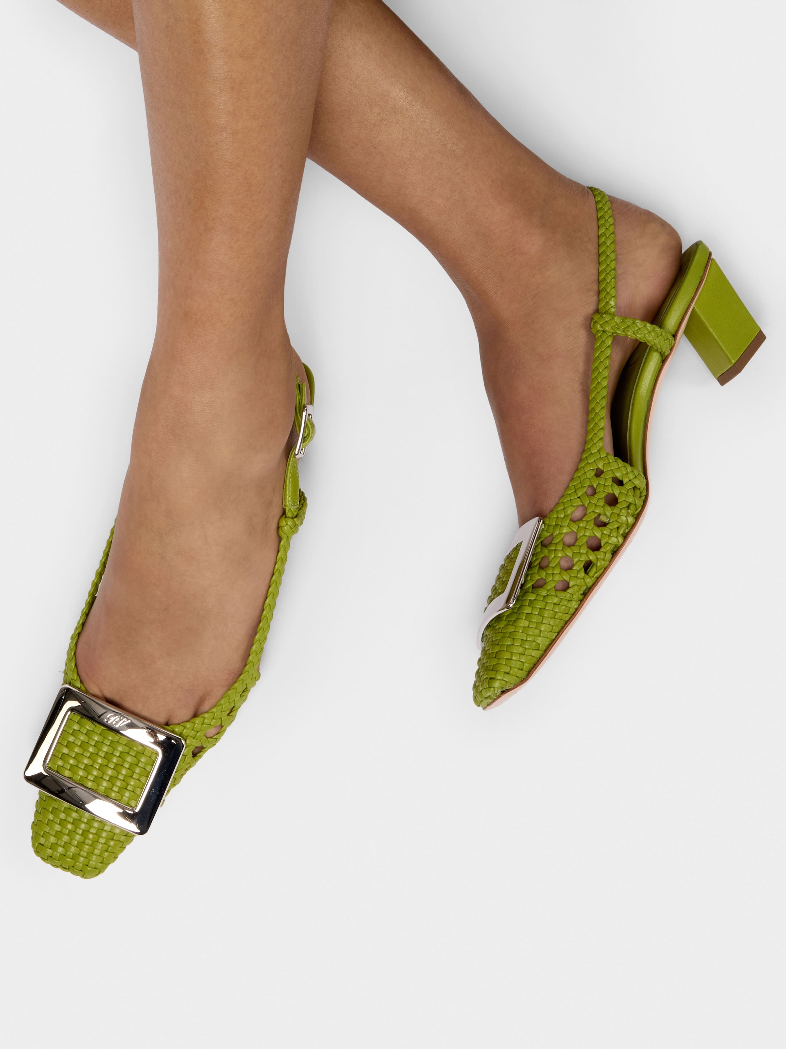 Belle Vivier Slingback Pumps in leather - 10