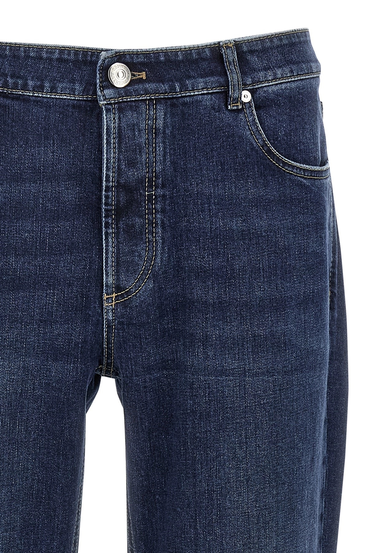 Logo embroidery stretch jeans - 4