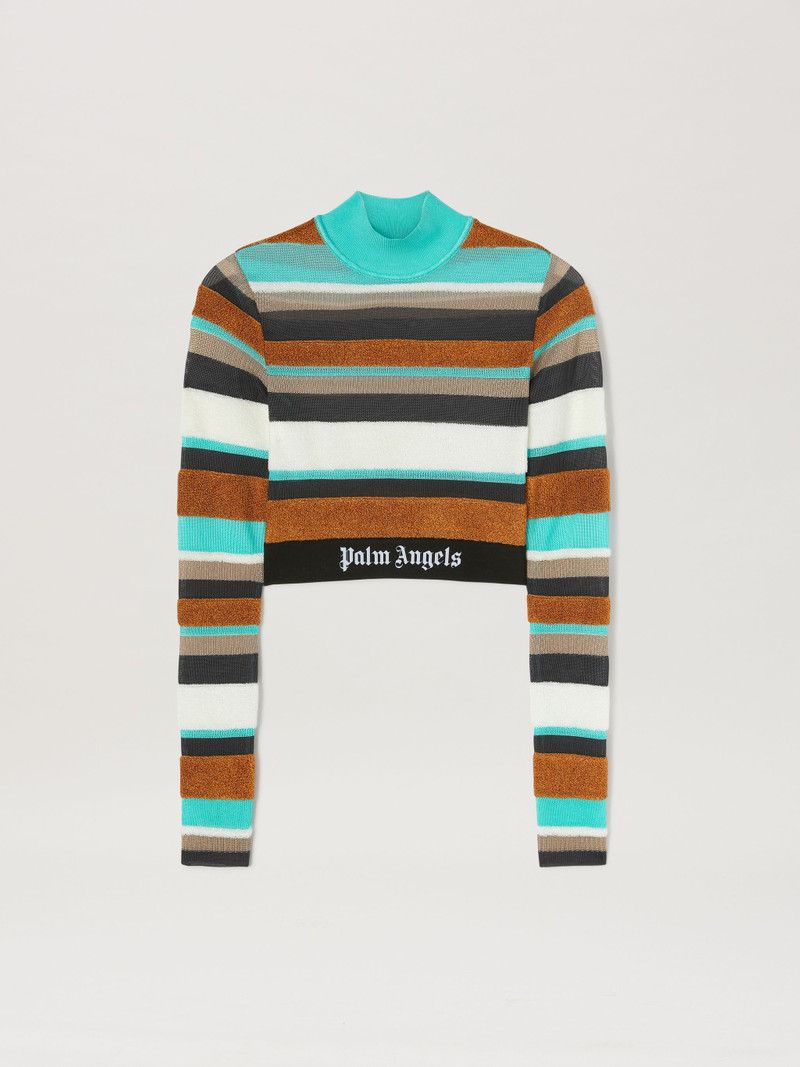Lurex Stripes Knit Logo Top 1