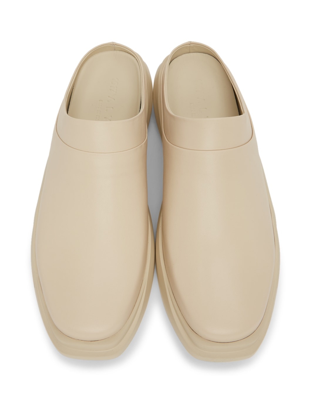 Beige Mono Mules - 5