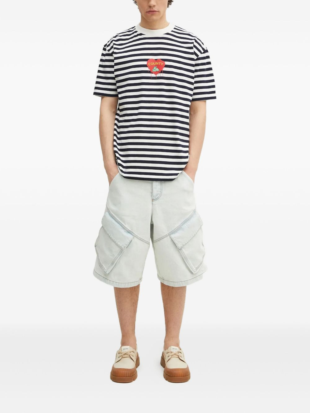 heart-embellished striped T-shirt - 2