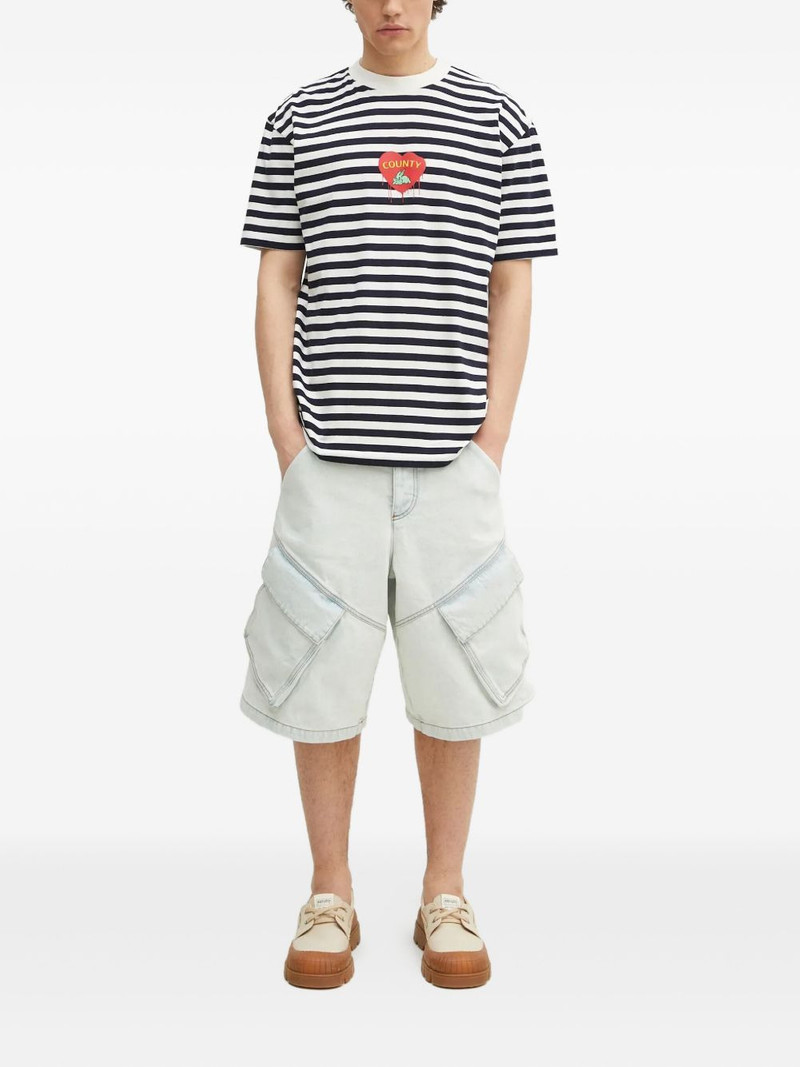 Marcelo Burlon County Of Milan heart-embellished striped T-shirt outlook