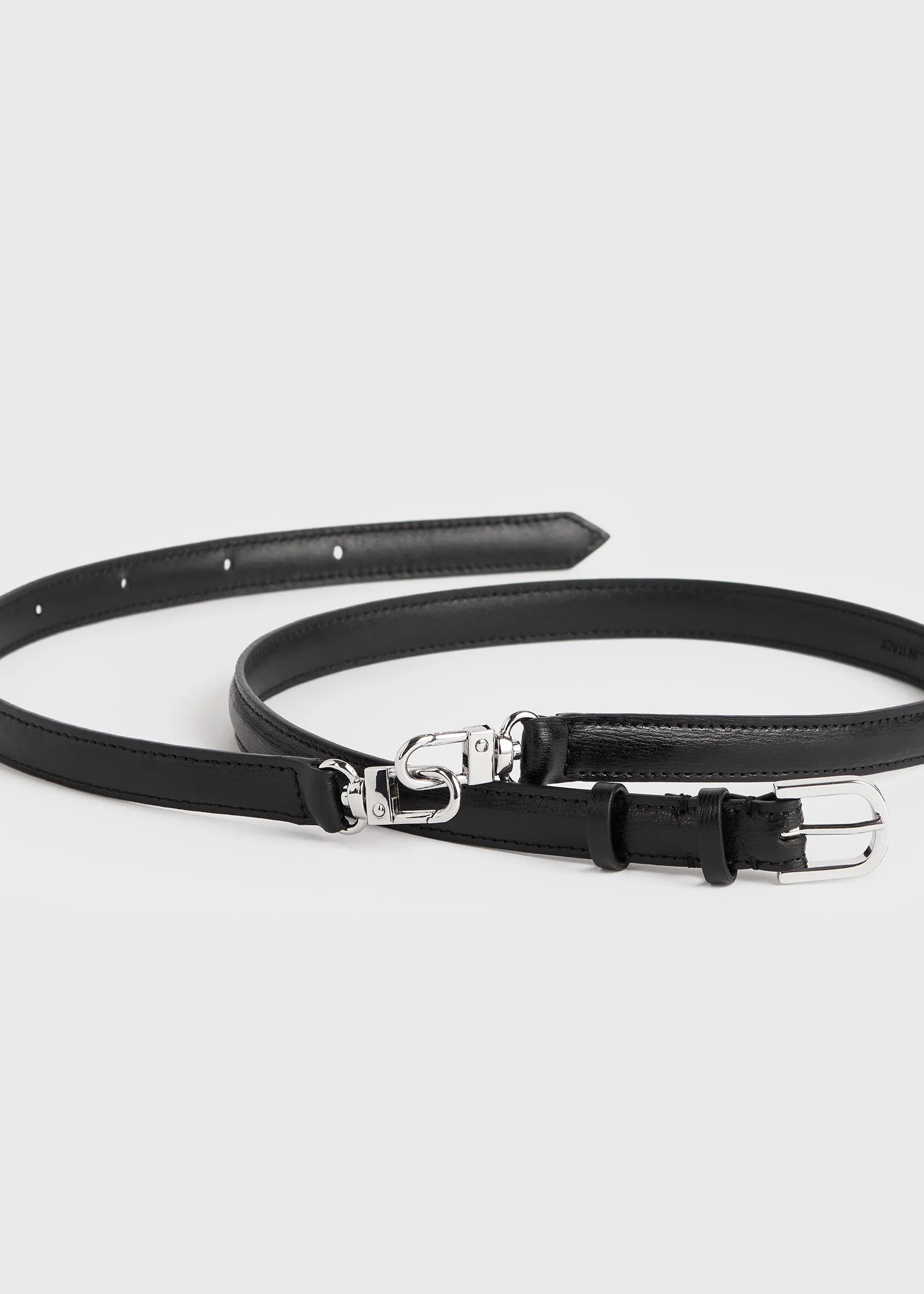 TOTEME Double clasp leather belt black | REVERSIBLE