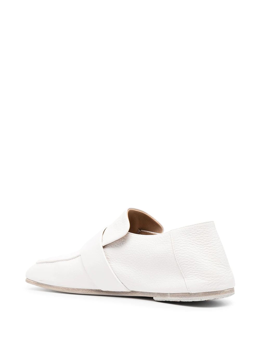 square-toe leather loafers - 3