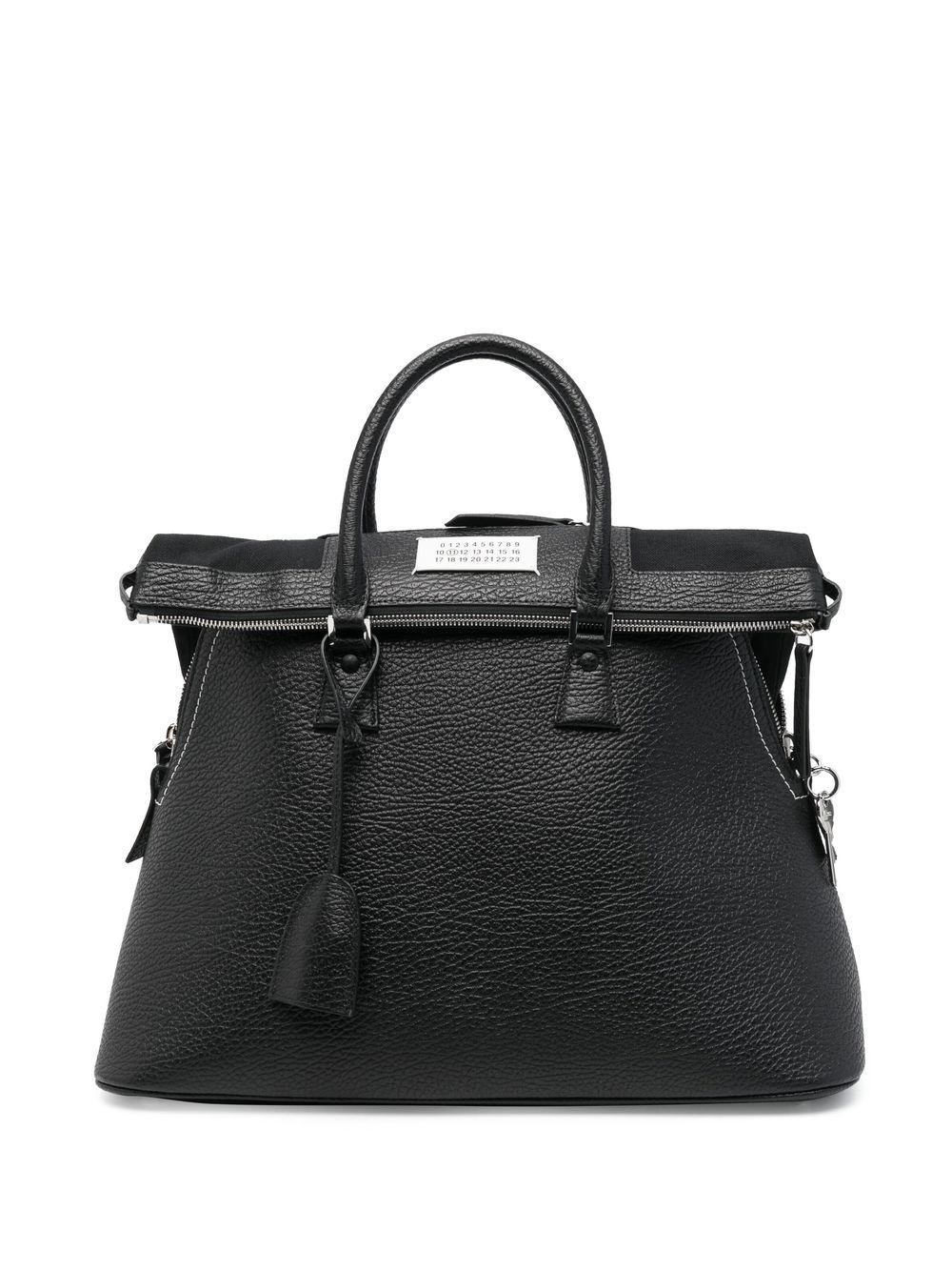 multi-pocket leather tote bag - 6