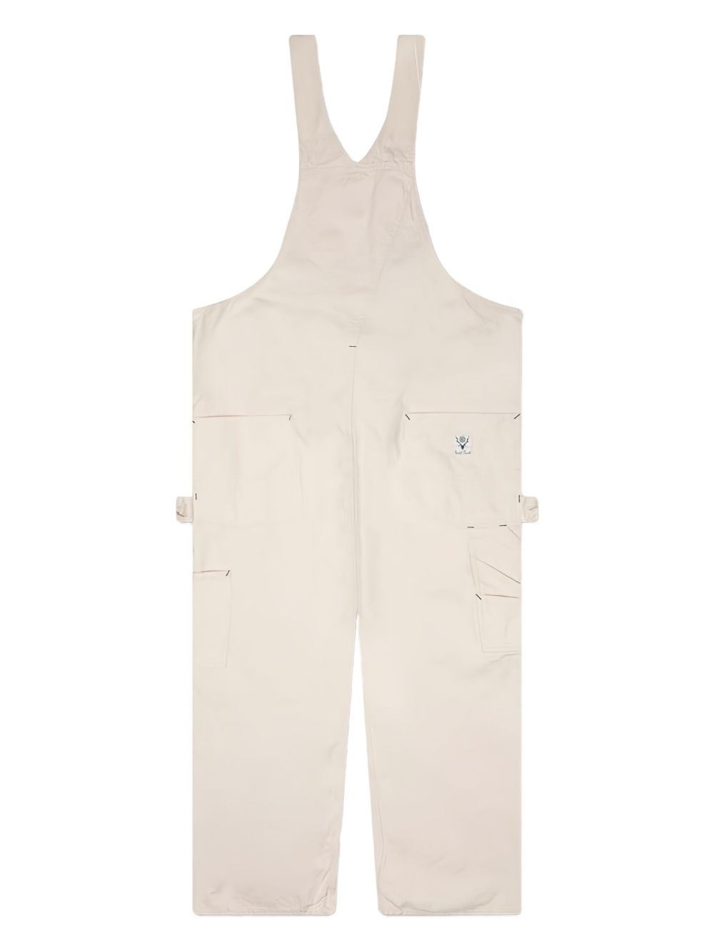 cotton canvas button overalls - 2