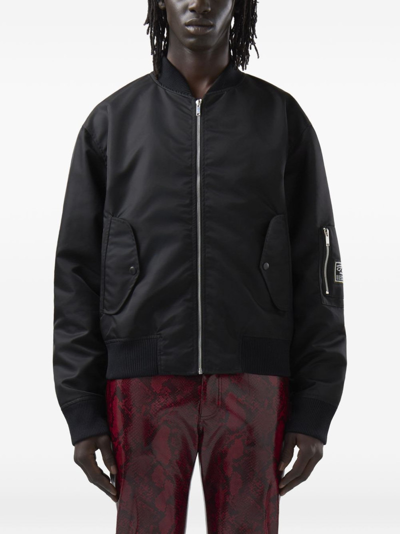 logo-patch bomber jacket 3
