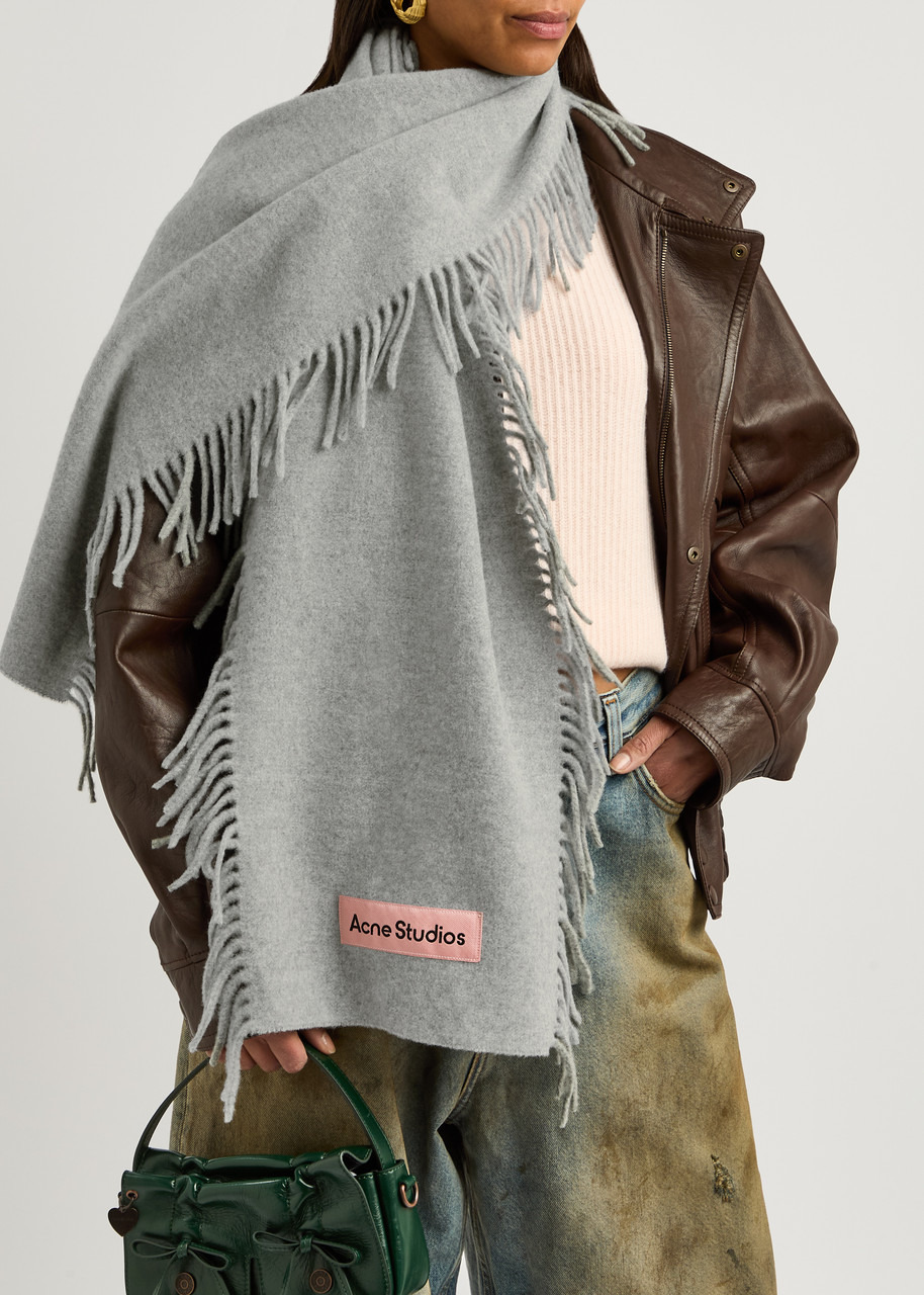 Acne Studios Canada Cancan Fringed Wool Scarf - 2