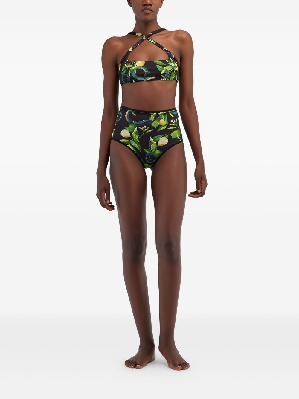 lemon-print bikini button - 4