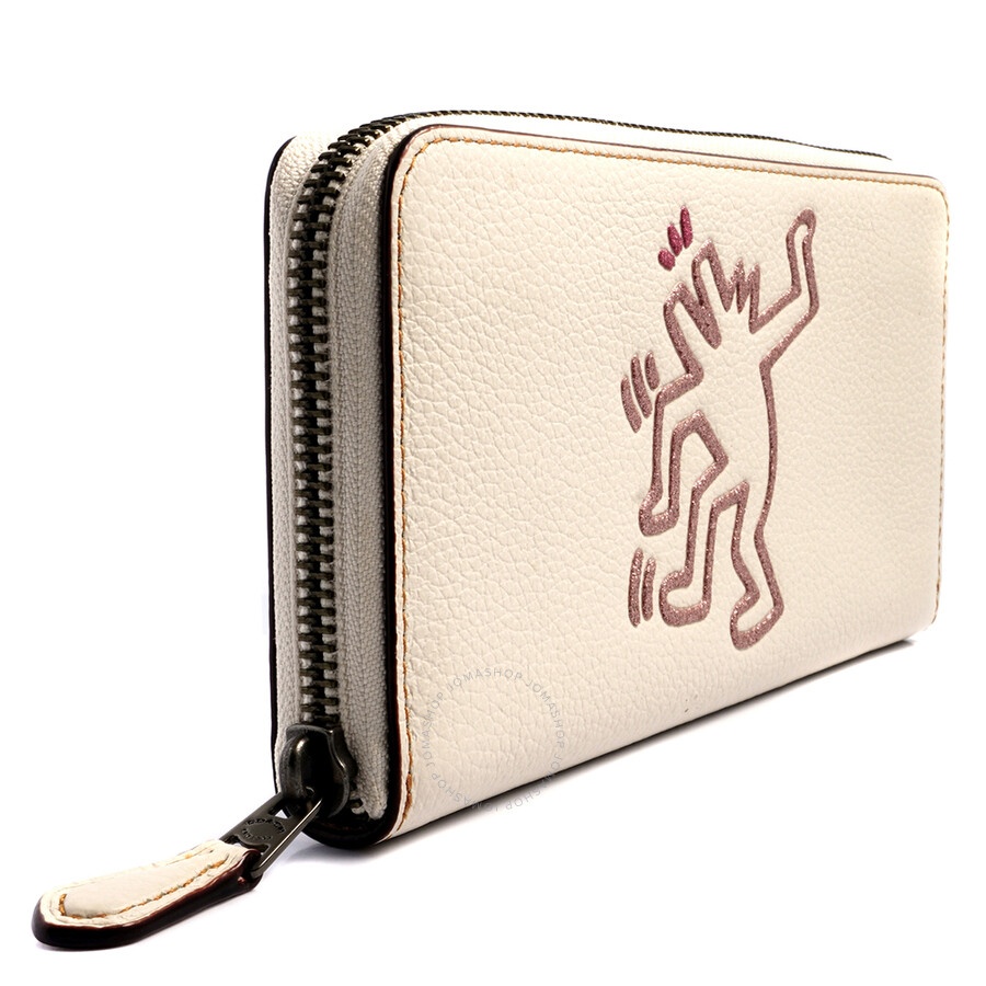 Open Box - Coach Ladies Chalk Keith Haring Accordion Zip Leather Wallet - 4
