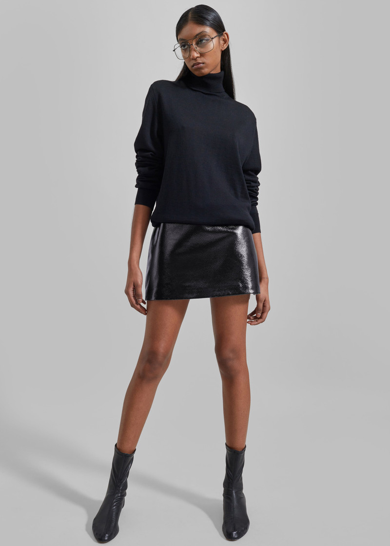 Eve Thin Turtleneck Sweater - Black 3